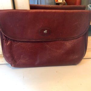 Vintage Ralph Lauren Red Leather Clutch